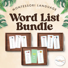 Load image into Gallery viewer, Montessori Language Word List Bundle
