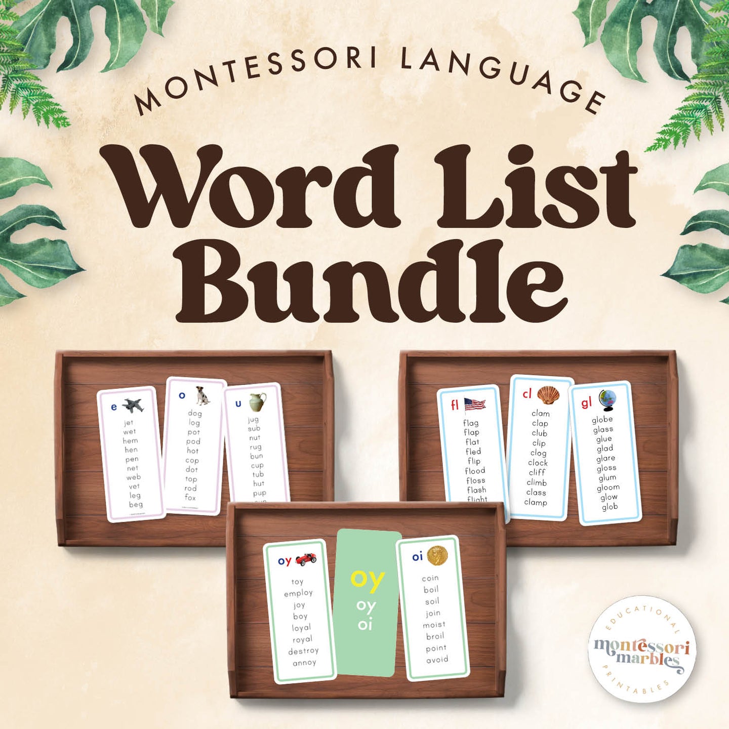 Montessori Language Word List Bundle