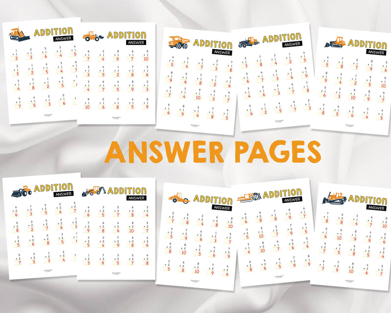 Construction Addition Drills Workbook Level 1