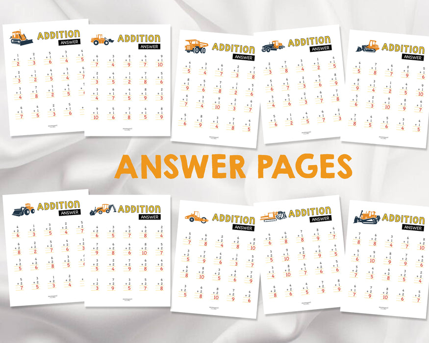 Construction Addition Drills Workbook Level 1