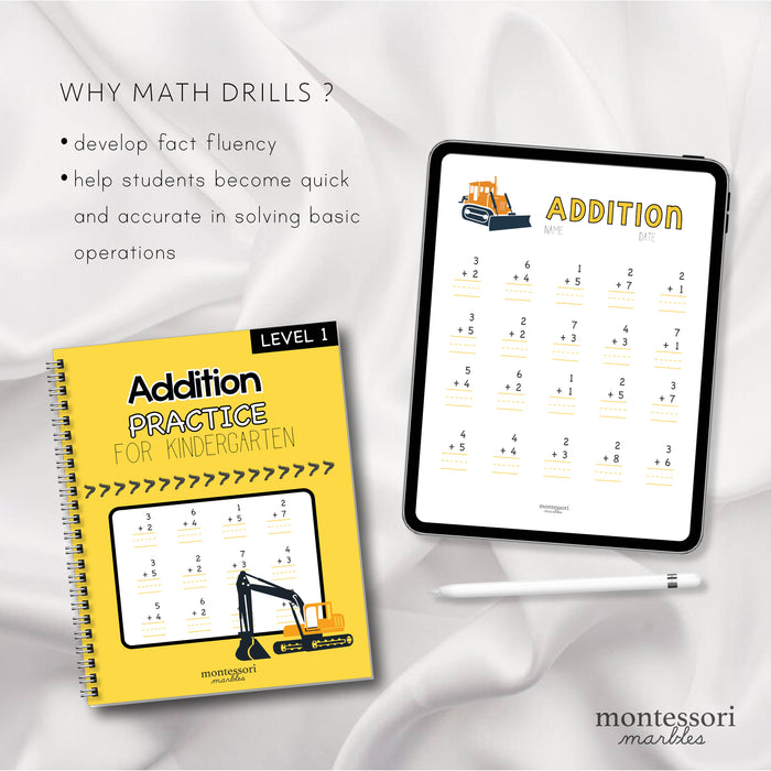 Construction Addition Drills Workbook Level 1