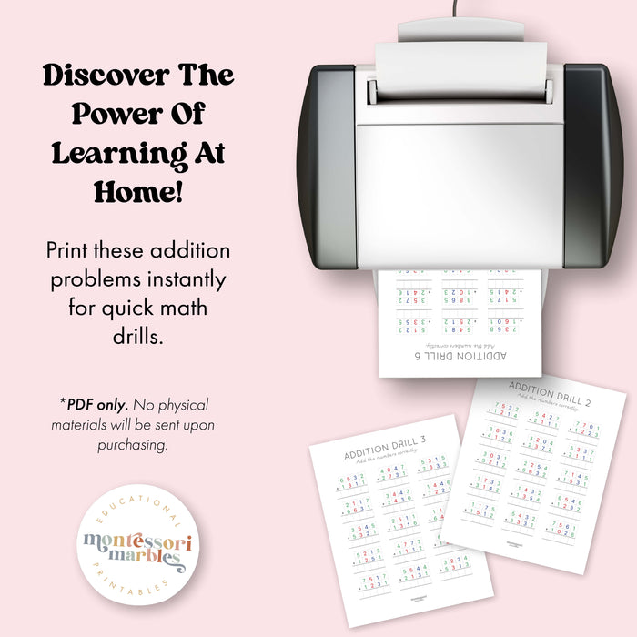 Addition Drills Workbook Level 4