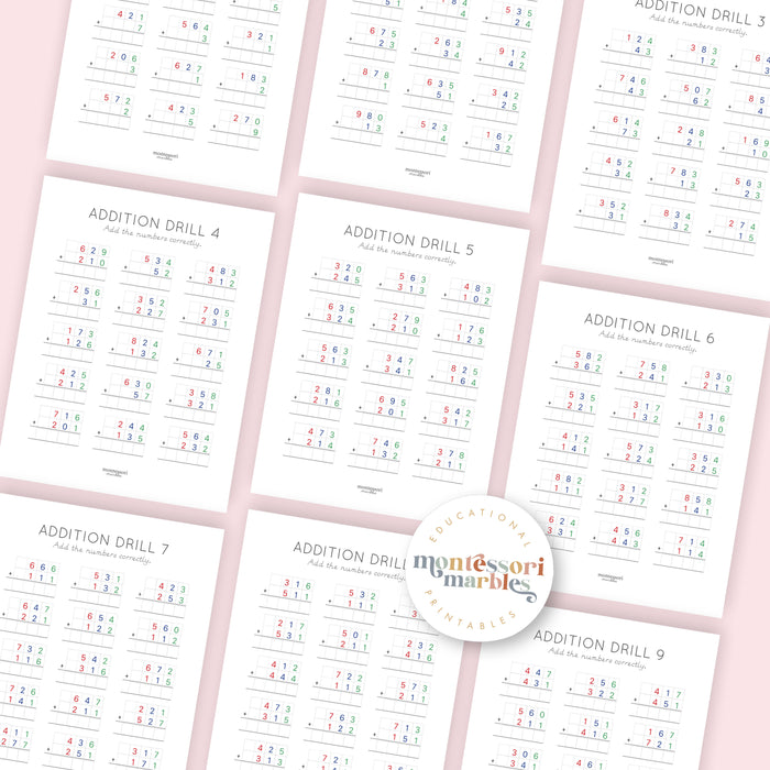 Addition Drills Workbook Level 3