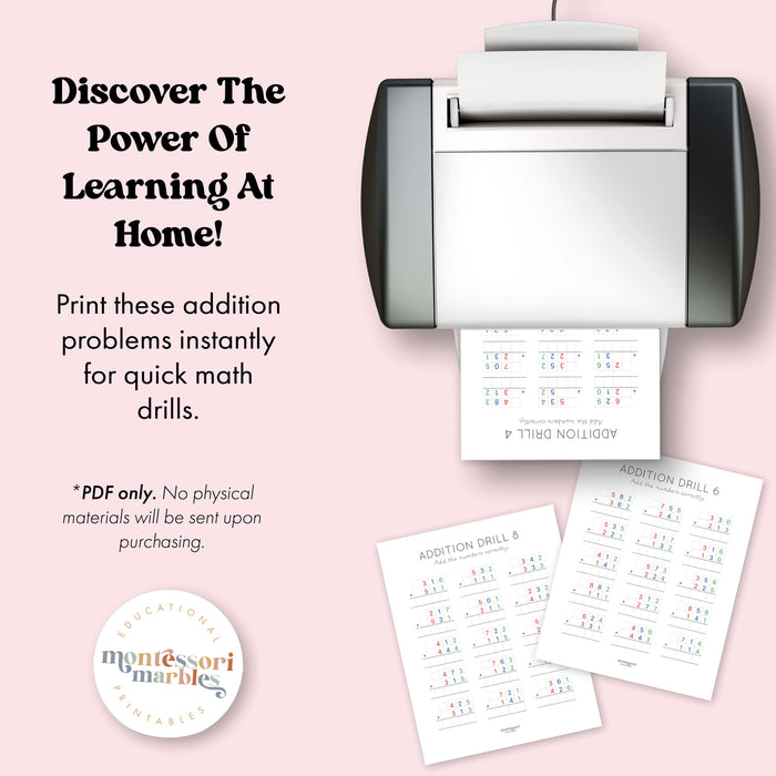 Addition Drills Workbook Level 3