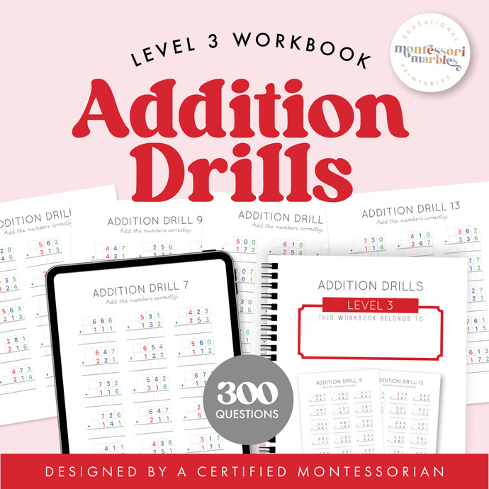 Addition Drills Workbook Level 3