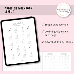 Addition Drills Workbook Level 1