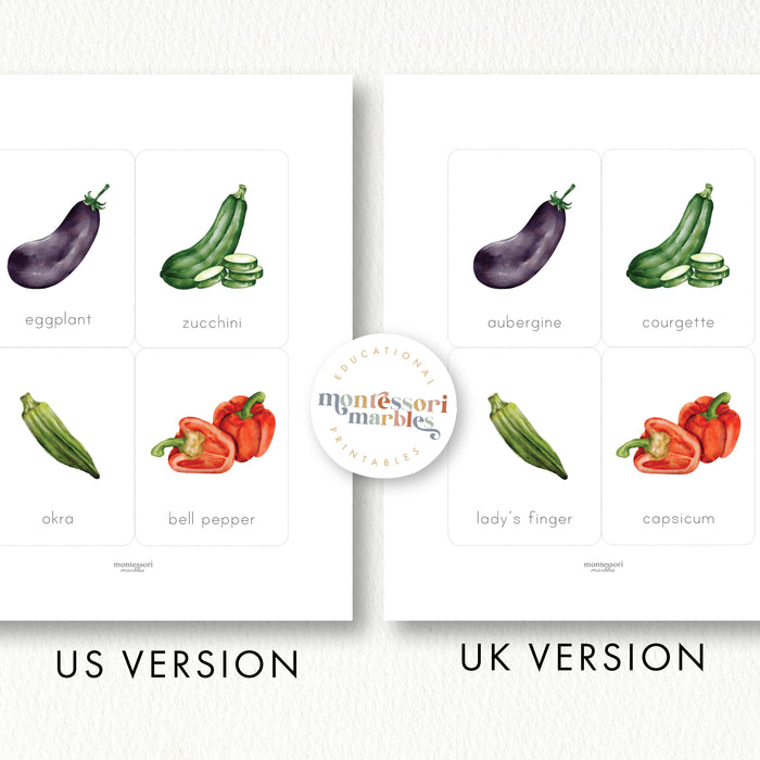 Vegetables Flash Cards