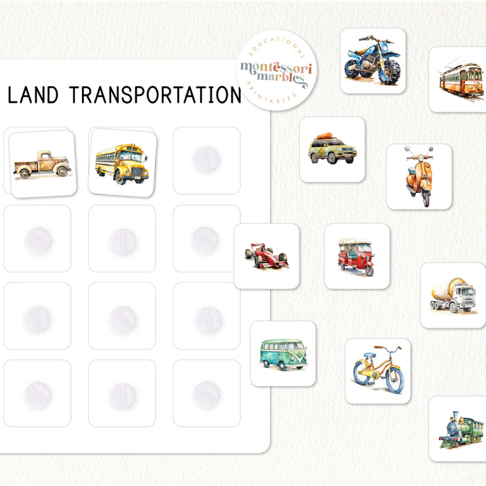 Sorting Cards: Land, Air & Water Transportation