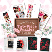 Valentine's Day complete-the-picture activity with real photos — visual problem-solving, ages 3-6