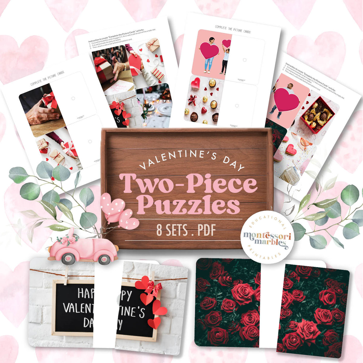 Valentine's Day Complete Pictures | Matching Puzzles Ages 2-6 Hearts ...