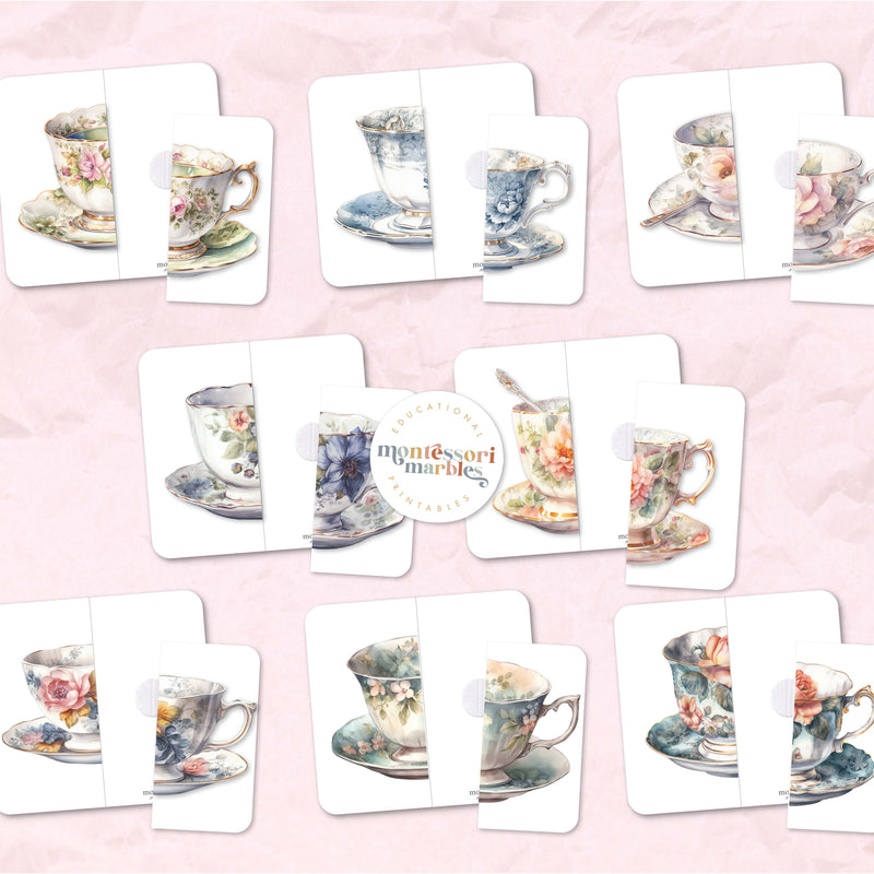 Vintage Teacups Two-Piece Puzzles