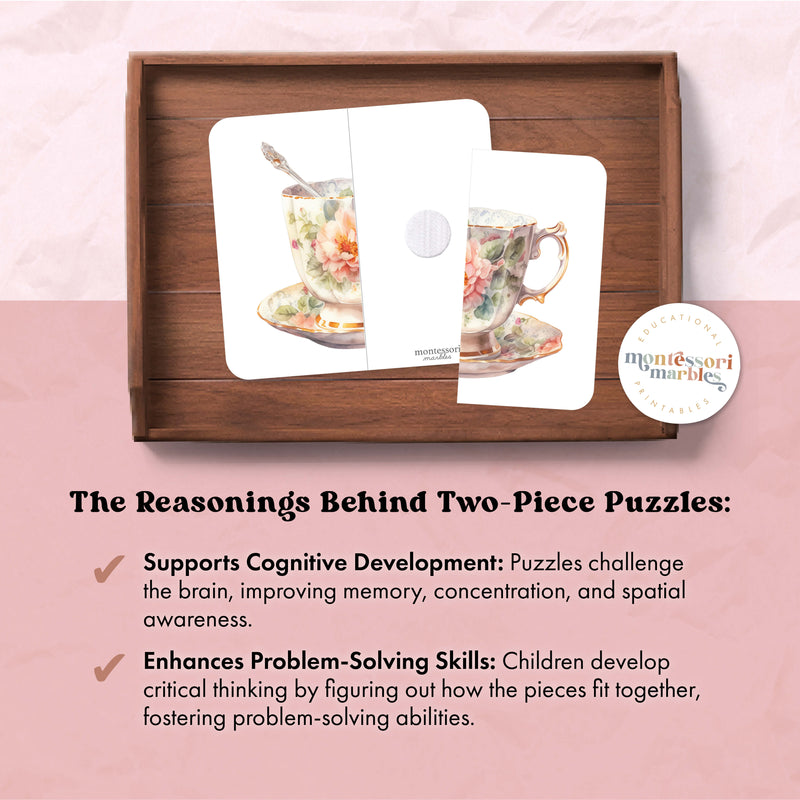 Vintage Teacups Two-Piece Puzzles