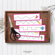 Hispanic Heritage Month cutting strips for scissor skills — ages 3-6