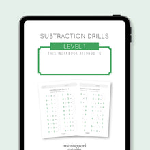 Load image into Gallery viewer, Subtraction Drills Workbook Level 1
