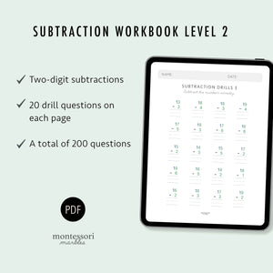 Subtraction Drills Workbook Level 2