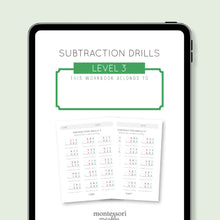 Load image into Gallery viewer, Subtraction Drills Workbook Level 3
