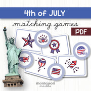 U.S. patriotic memory matching game for holiday celebration