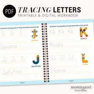 Animals Letter Tracing Workbook
