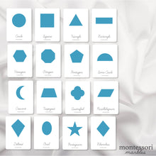 Load image into Gallery viewer, Geometric Shapes Nomenclature Cards (Cursive)
