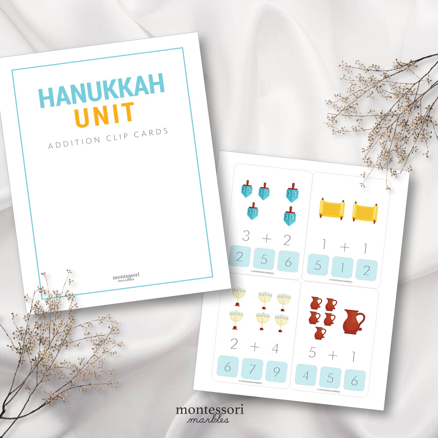 Hanukkah Addition Clip Cards
