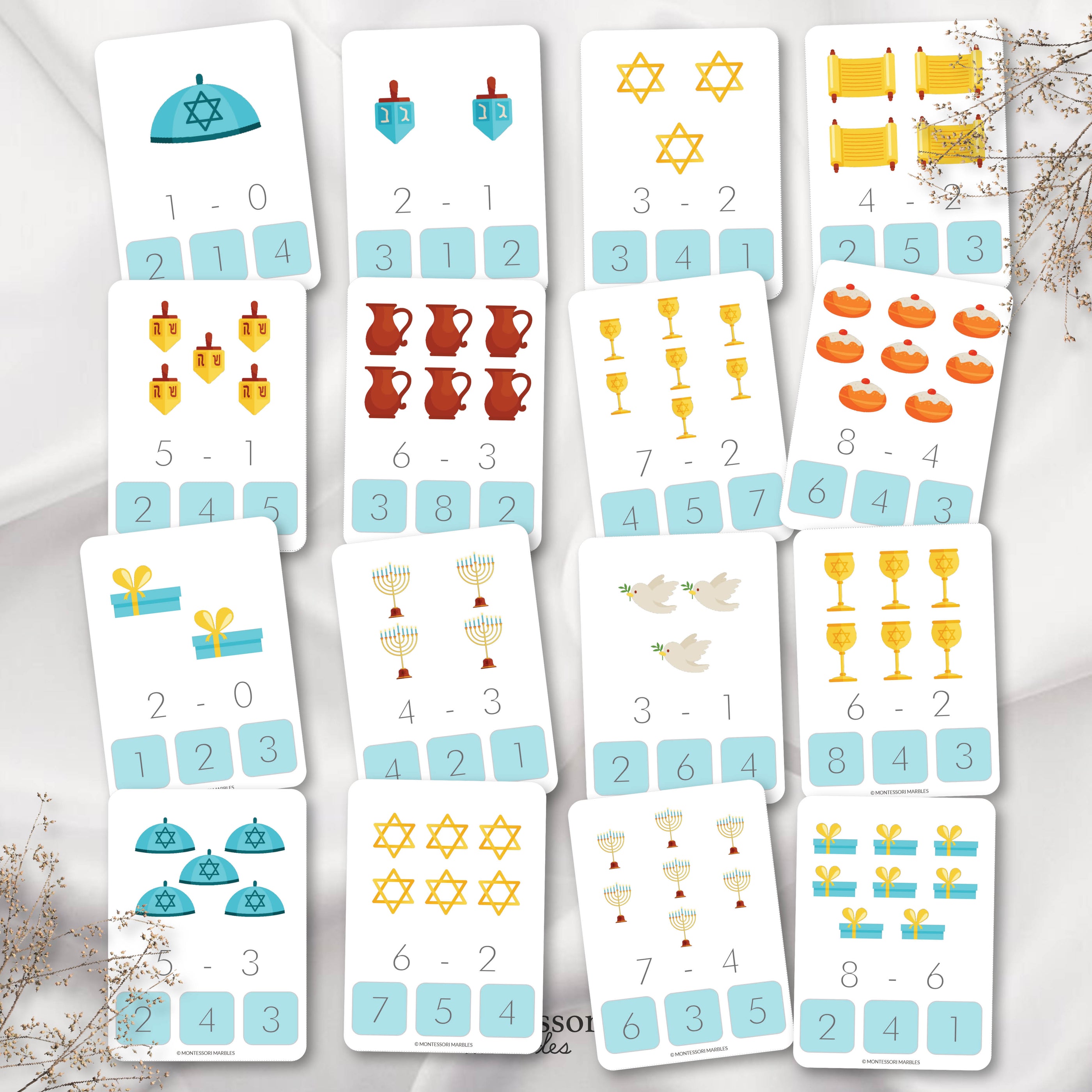 Hanukkah Mini Bundle | 4 Activities Cutting Puzzles Matching Ages 2-5 ...