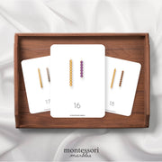 Montessori Golden Beads flash cards for counting — ages 3-6