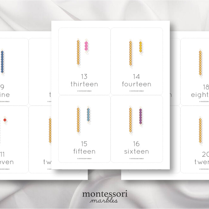 Montessori Golden Beads Flash Cards
