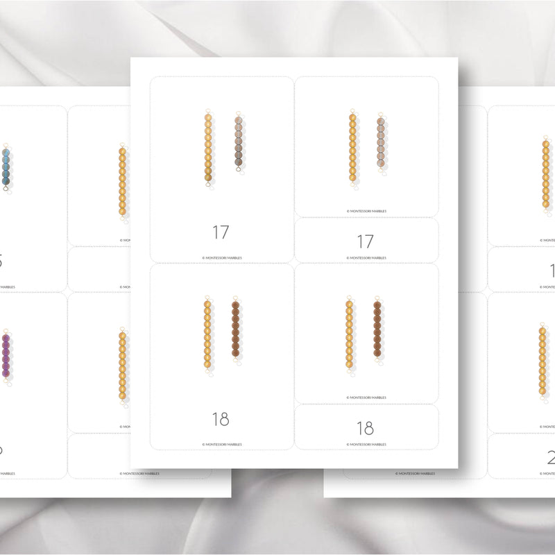 Montessori Golden Beads Nomenclature Cards