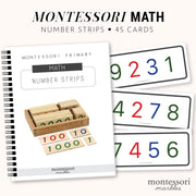 Montessori number strips for place value and thousands