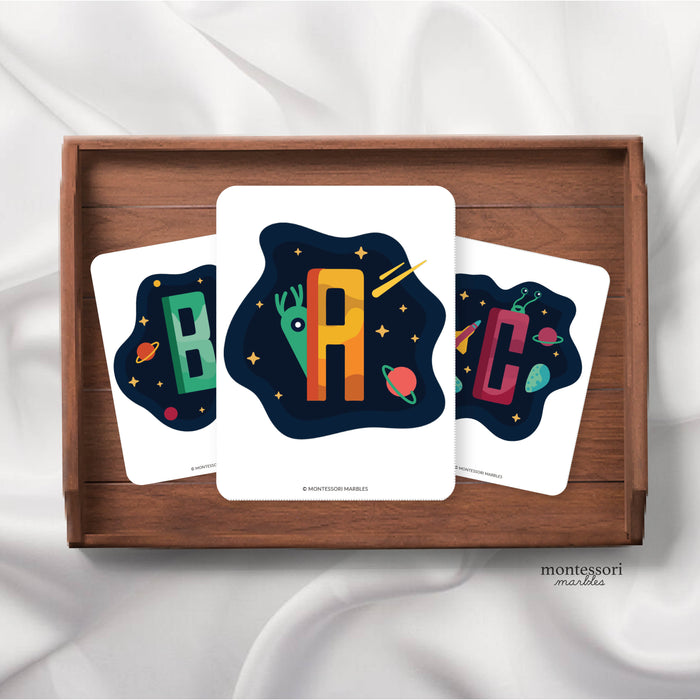 Outer Space Alphabet Flash Cards