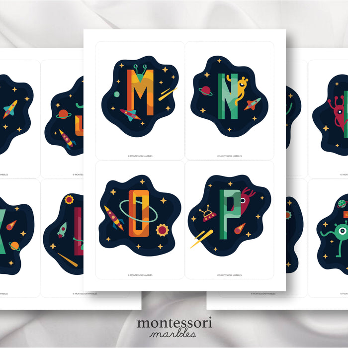 Outer Space Alphabet Flash Cards