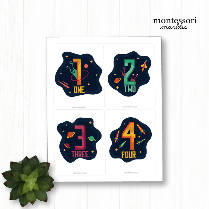 Outer Space Number Cards