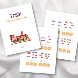 Train Addition Clip Cards