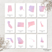 United States geography flash cards—regional landmarks and state learning, ages 3-6