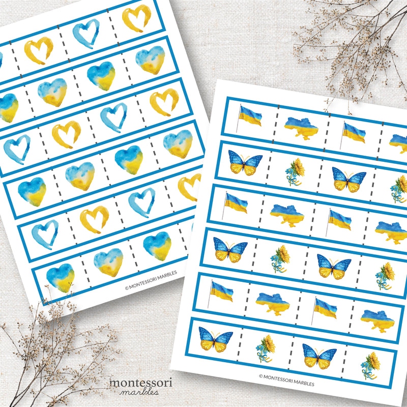 Ukraine cutting strips for scissor skills and fine motor