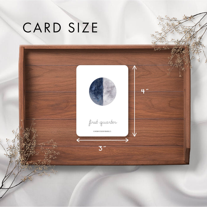 Moon Phases Flash Cards (Cursive)