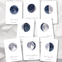Load image into Gallery viewer, Moon Phases Flash Cards (Cursive)
