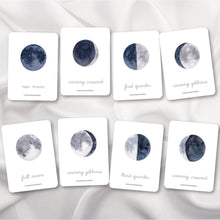 Load image into Gallery viewer, Moon Phases Nomenclature Cards (Cursive)

