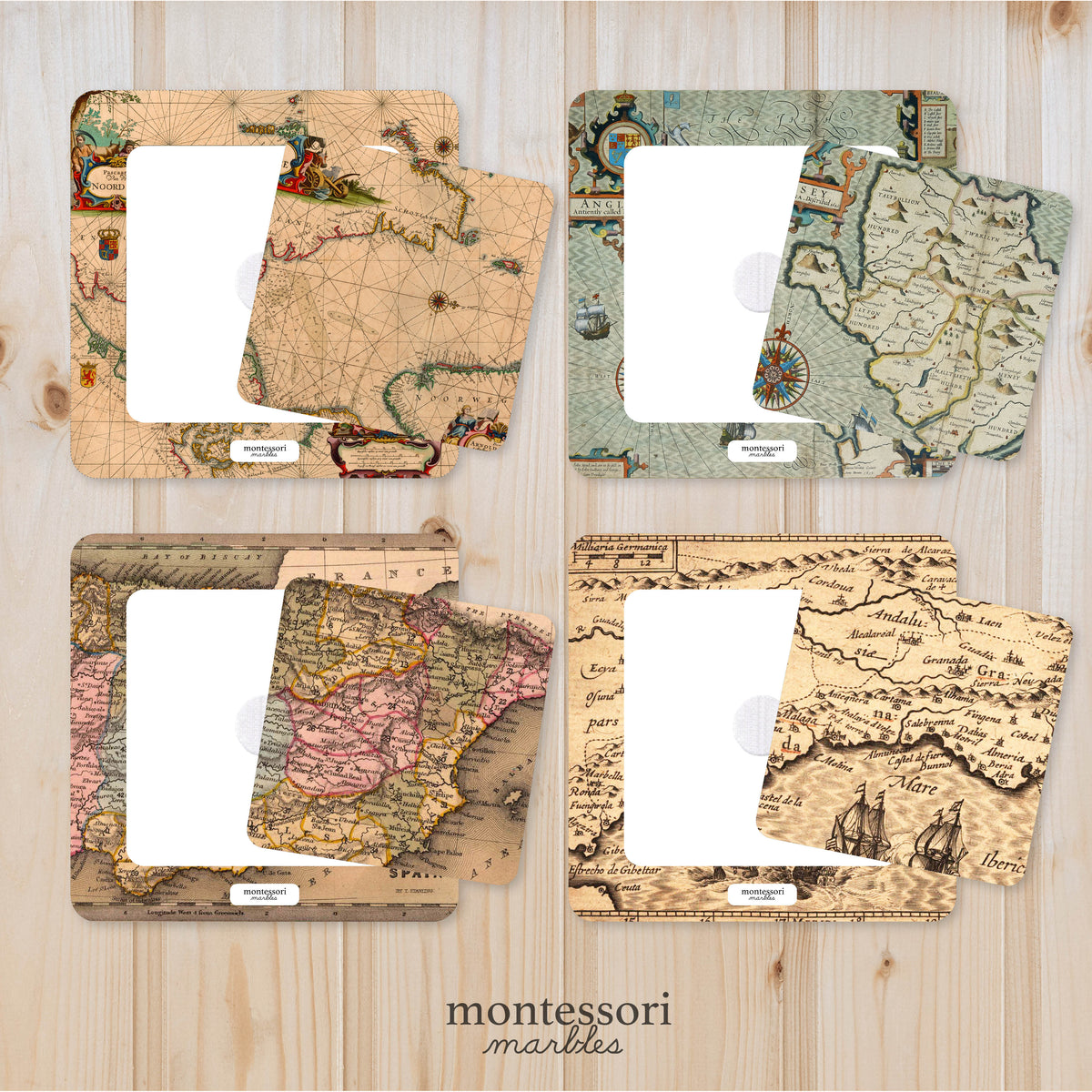 Old Map Pattern Matching – Montessori Marbles