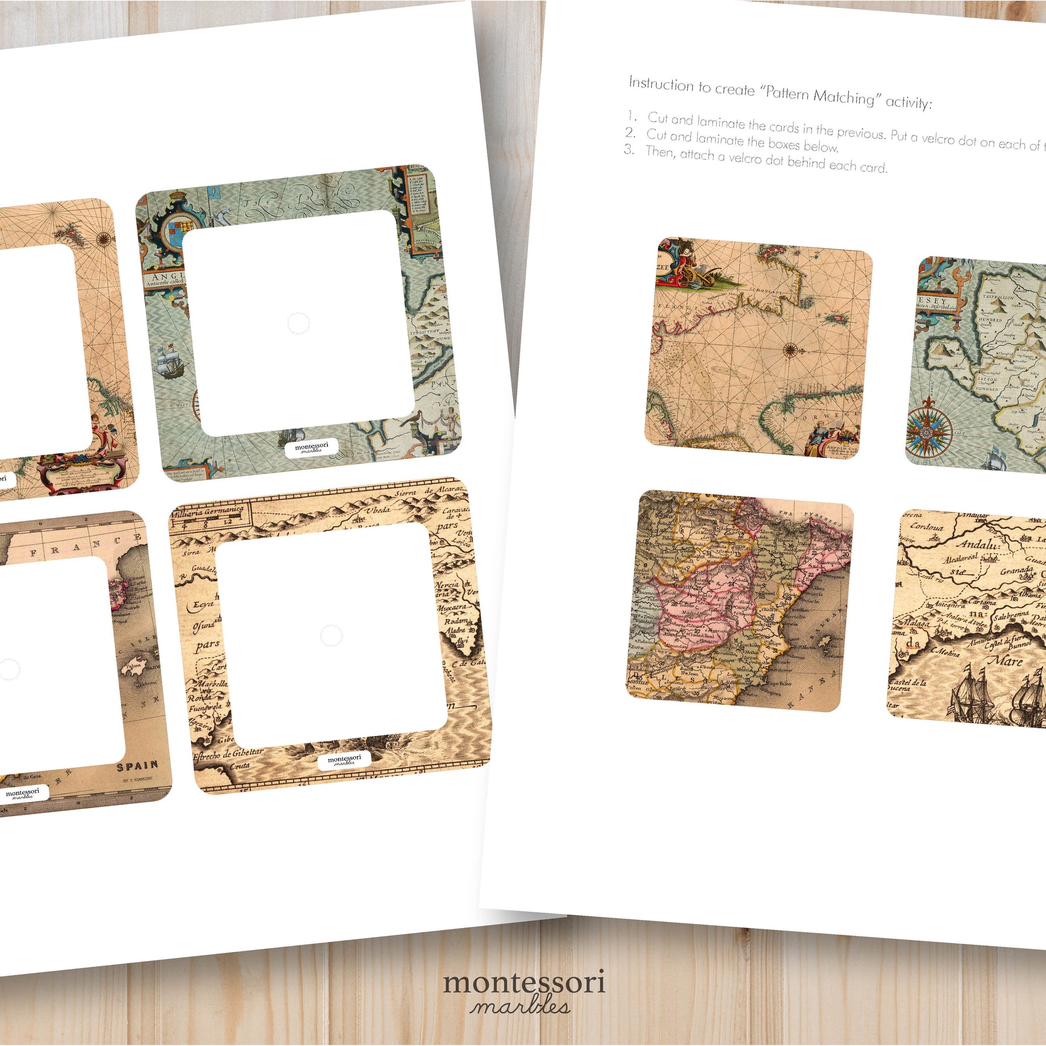 Old Map Pattern Matching – Montessori Marbles