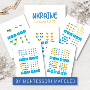 Ukraine Counting 1 to 20 Clip Cards