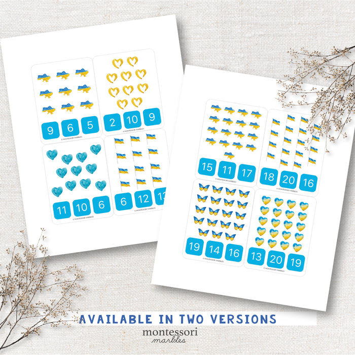 Ukraine Counting 1 to 20 Clip Cards