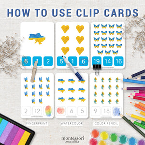Ukraine Counting 1 to 20 Clip Cards