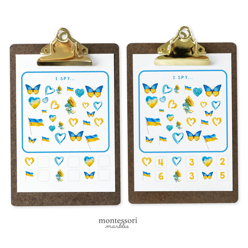 Ukraine I-Spy counting activity for observation skills — ages 3-6